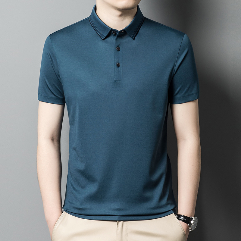 Men's Short-Sleeve Acetate Polo Shirt